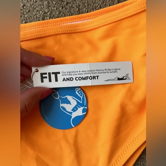 NWT Cupshe Orange High Waisted Bikini Bottom - Picture 3 of 4
